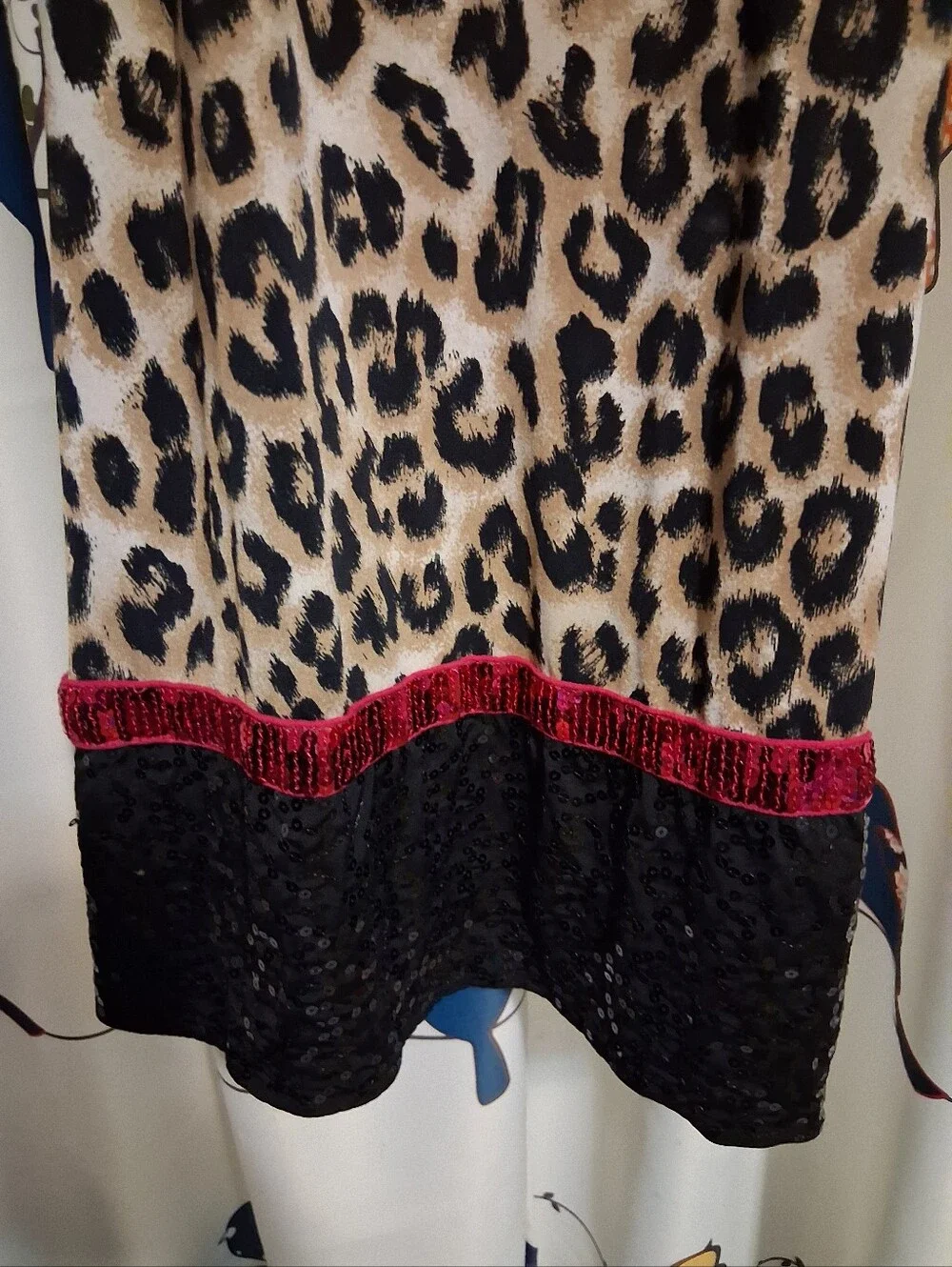 Justice Leopard Print Dress with Black Sequins Size 10 (Girl)
